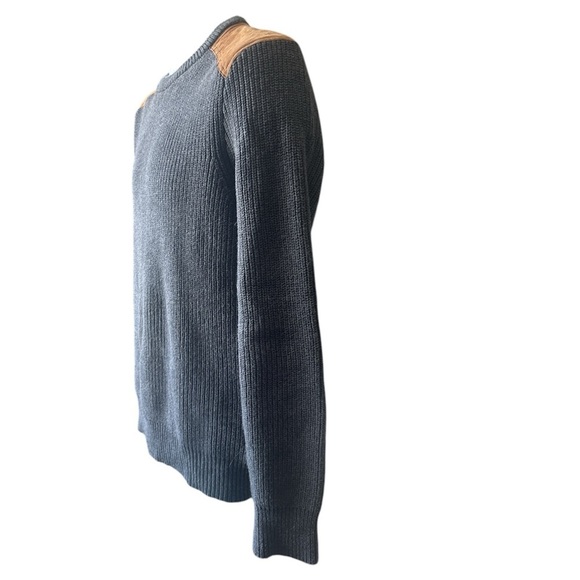 J. Crew Woodsmen, Military Style, Ribbed Knit Crew Neck w/ Leather Patches, M? - Picture 4 of 10
